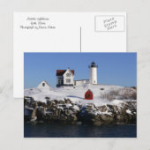 Nubble Light House in Winter ポストカード (正面/裏面)