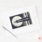 Nubble Light Maine Lighthouse Moon 長方形シール (封筒)