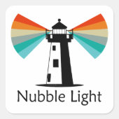 Nubble Light Maine Rainbow スクエアシール (正面)
