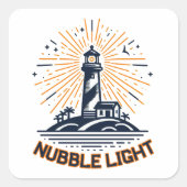 Nubble Light Maine Sunrise スクエアシール (正面)