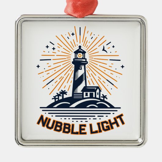 Nubble Light Maine Sunrise メタルオーナメント (正面)