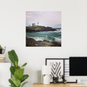 Nubble Light - York, Maine 24 x 24ポスタープリント ポスター (ホームオフィス)