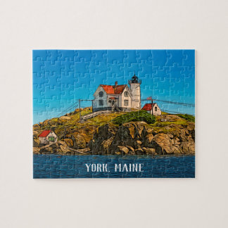 Nubble Lighthouse Maineカスタマイズ可能 ジグソーパズル