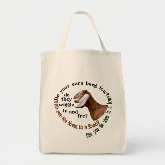 NUBIANのヤギ-あなたの耳は低くつるしますか。 ラージトートバッグ (正面)