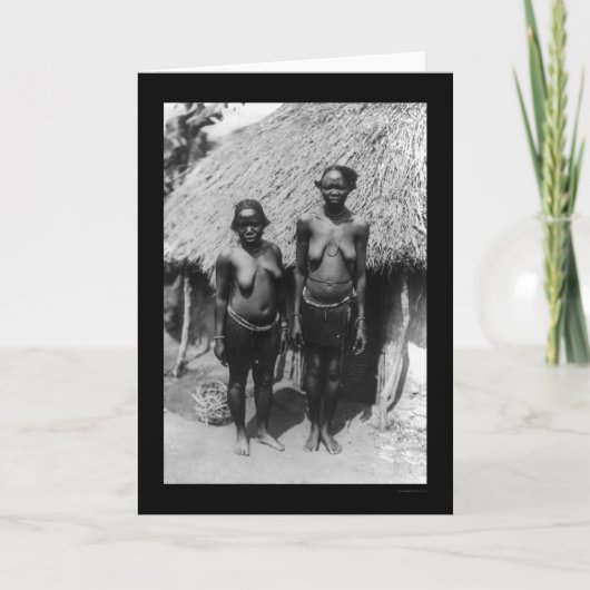 Nubianの女性のスーダン小屋1920年 カード (正面)