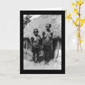 Nubianの女性のスーダン小屋1920年 カード (黄色い花)