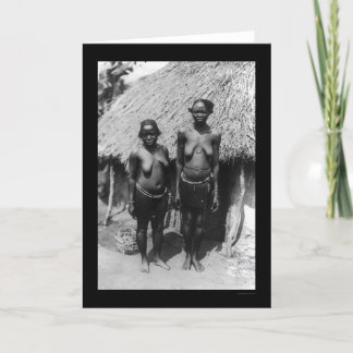 Nubianの女性のスーダン小屋1920年 カード