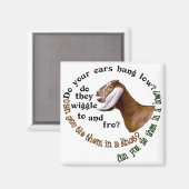 NUBIANヤギ – 耳は低くつるすか? マグネット (正面/裏面)