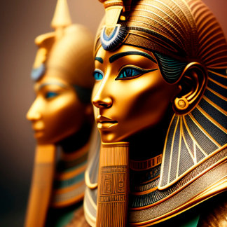 Nubian戦士クイーンエジプトアートプリントオンクロック スクエア壁時計