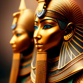 Nubian戦士クイーンエジプトアートプリントオンクロック スクエア壁時計