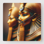 Nubian戦士クイーンエジプトアートプリントオンクロック スクエア壁時計 (正面)