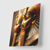 Nubian戦士クイーンエジプトアートプリントオンクロック スクエア壁時計 (傾斜)