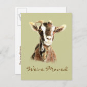 Nubian茶色のヤギ農場が新しい家に対処 案内ポストカード (正面/裏面)