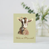 Nubian茶色のヤギ農場が新しい家に対処 案内ポストカード (スタンド正面)