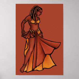 Nubian Belly Dancer Goddess ポスター