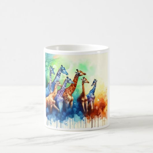 Nubian Giraffes AREF2202 - Watercolor コーヒーマグカップ (中央)