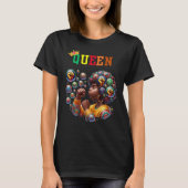 Nubian Queen：パワー女性のTシャツ Tシャツ (正面)