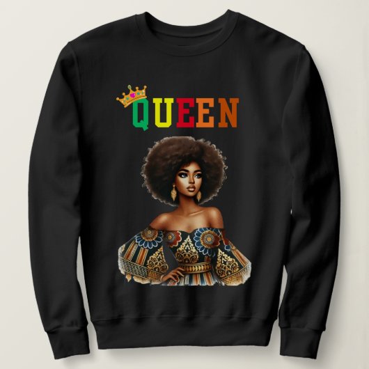 Nubian Queen: Classy Women's sweatshirt スウェットシャツ (デザイン正面)