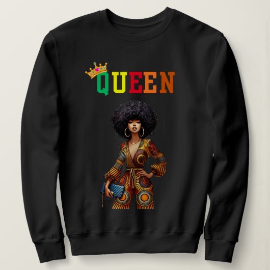 Nubian Queen: Elegance Women's sweatshirt スウェットシャツ (デザイン正面)