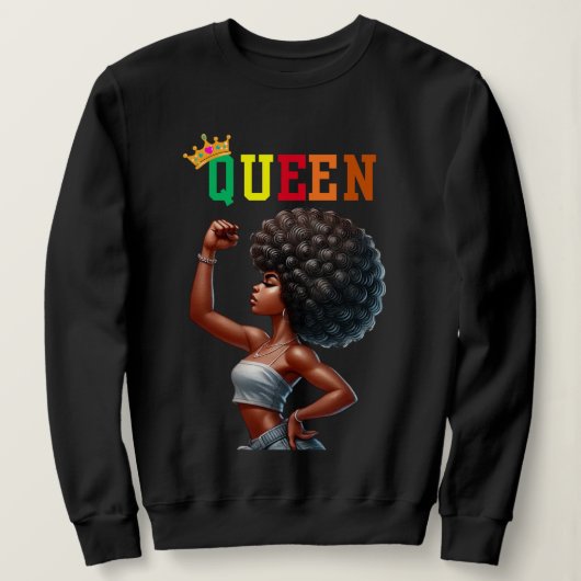 Nubian Queen: Might Women's sweatshirt スウェットシャツ (デザイン正面)