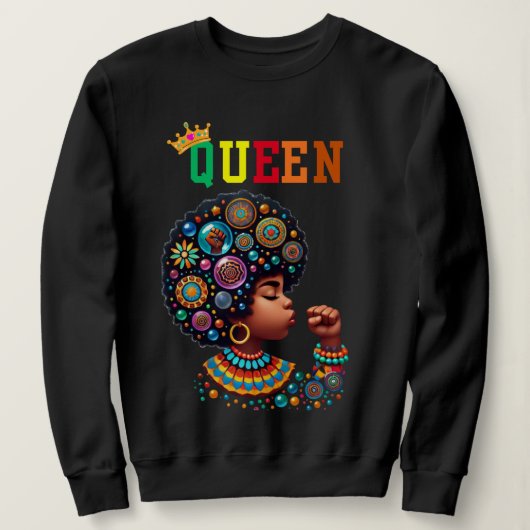 Nubian Queen: Sharp Women's sweatshirt スウェットシャツ (デザイン正面)