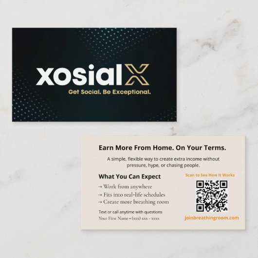 NuCalm - xosialX Business Opportunity Card 名刺 (正面/裏面)