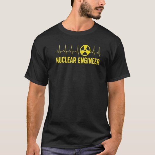 Nuclear Engineer Heartbeat Nuclear Engineering Tシャツ (正面)