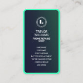 Nuclear green turquoise phone shape Business Card 名刺 (正面)