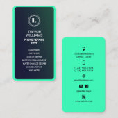Nuclear green turquoise phone shape Business Card 名刺 (正面/裏面)