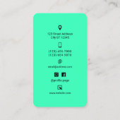 Nuclear green turquoise phone shape Business Card 名刺 (裏面)