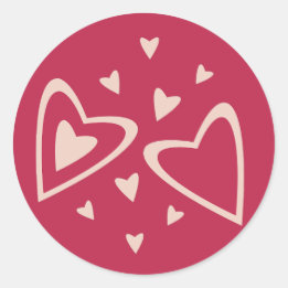 Nuclear Hearts - マゼンタレッド - 画像。 ラウンドシール