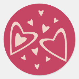 Nuclear Hearts - マゼンタレッド - 画像。 ラウンドシール