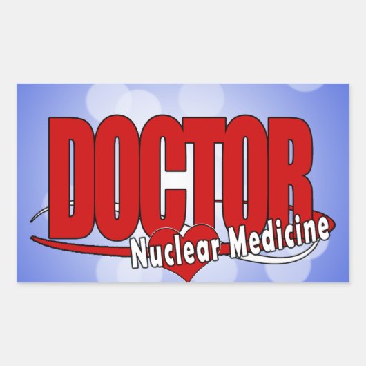 NUCLEAR MEDICINEロゴの博士 長方形シール (正面)
