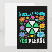 Nuclear Power Yes Please Clean Energy Flowers 招待状 (正面/裏面)