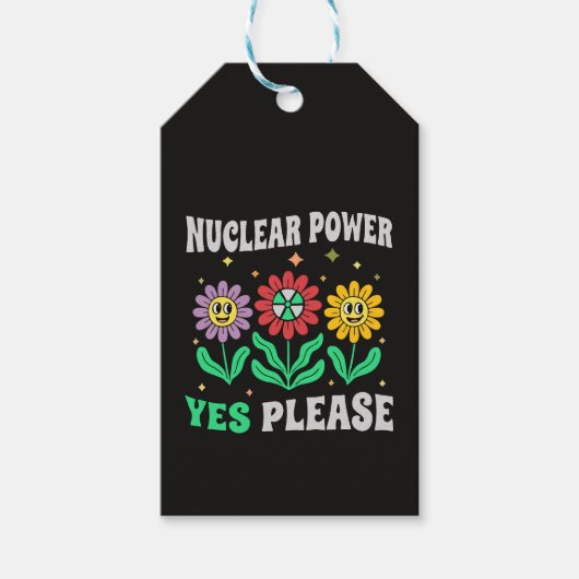 Nuclear power yes please smiling flowers ギフトタグ (正面)