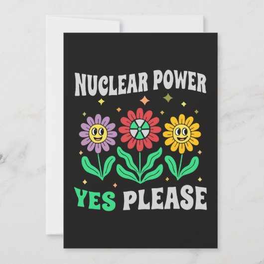Nuclear power yes please smiling flowers 招待状 (正面)