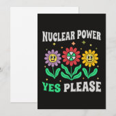 Nuclear power yes please smiling flowers 招待状 (正面/裏面)