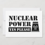 Nuclear Power Yes Please Statement 招待状 (正面)
