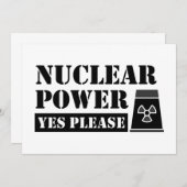 Nuclear Power Yes Please Statement 招待状 (正面/裏面)