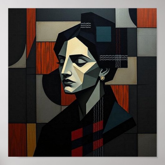 NUES Cubist Abstract 2 ポスター (正面)