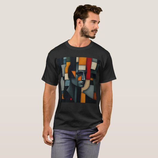 NUES Cubist Abstract 3 Tシャツ (正面フル)