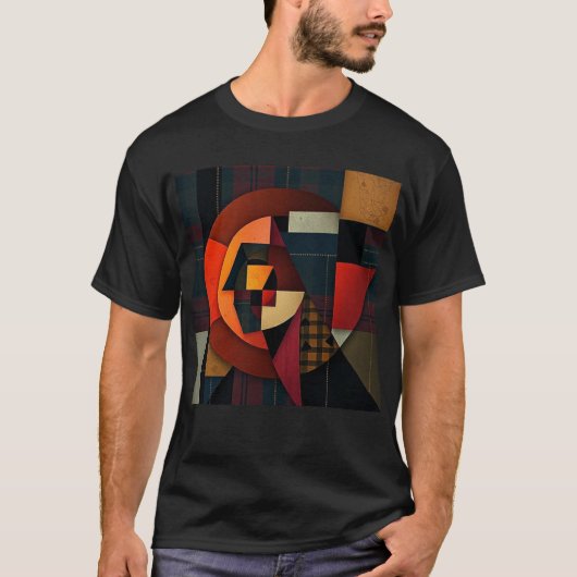 NUES Cubist Tartan Abstract Tシャツ (正面)