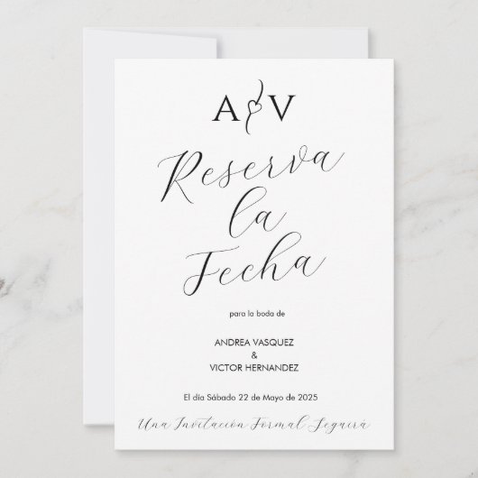 Nuestra Boda日付保存予約フェハスペインの セーブザデート (正面)