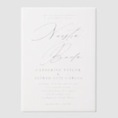 Nuestra Boda言語スペインのブラックスクリプ結婚ト ベラム紙招待状 (正面)