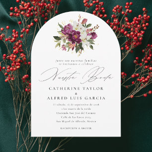 Nuestra Boda言語スペインのブラックスクリプ結婚ト 招待状