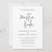 Nuestra Boda言語スペインのブラックスクリプ結婚ト 招待状 (正面)