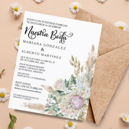 Nuestra Boda スペインの RSVPバジェットBoho
