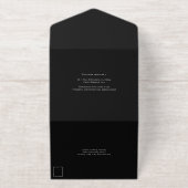 Nuestra Boda スペイン語 ブラックスクリプト ウェディング オールインワン招待状 (外側)
