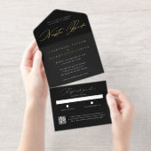 Nuestra Boda スペイン語 ブラックスクリプト ウェディング オールインワン招待状 (切り取り部)