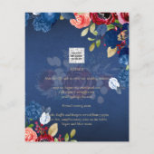NUESTRA BODA ブルゴーニュブルーの花嫁入場案内状 (裏面)